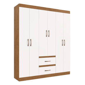 Roupeiro 6 Portas Texas 1,56m Off White / Nogueira Doripel Unico