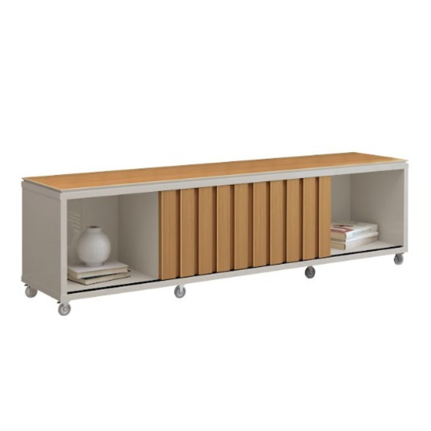 Rack Brise 1.80m 2 Portas Fendi/Freijó Edn Móveis
