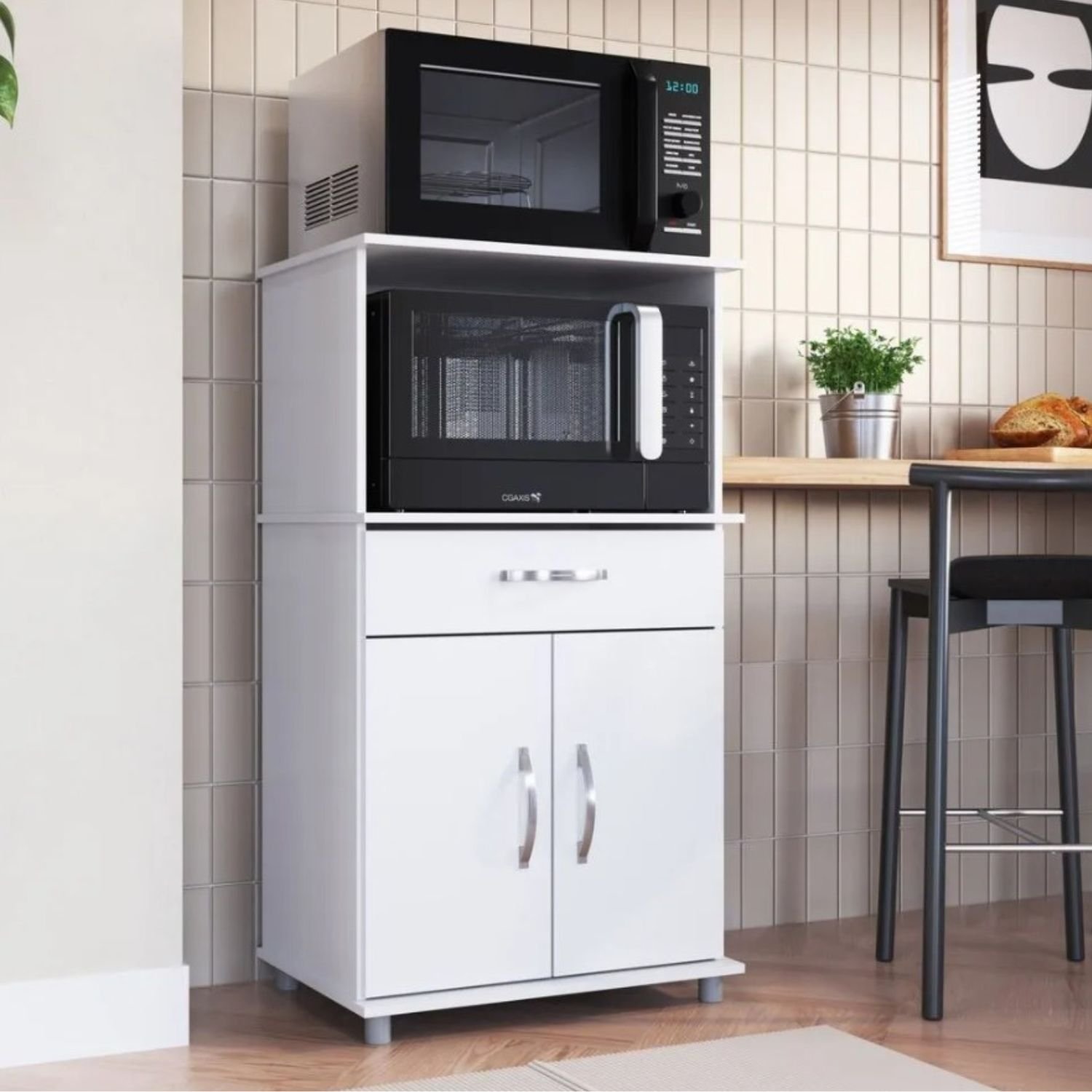 Balcão de Forno e Micro Laura 0,68m Branco IRM