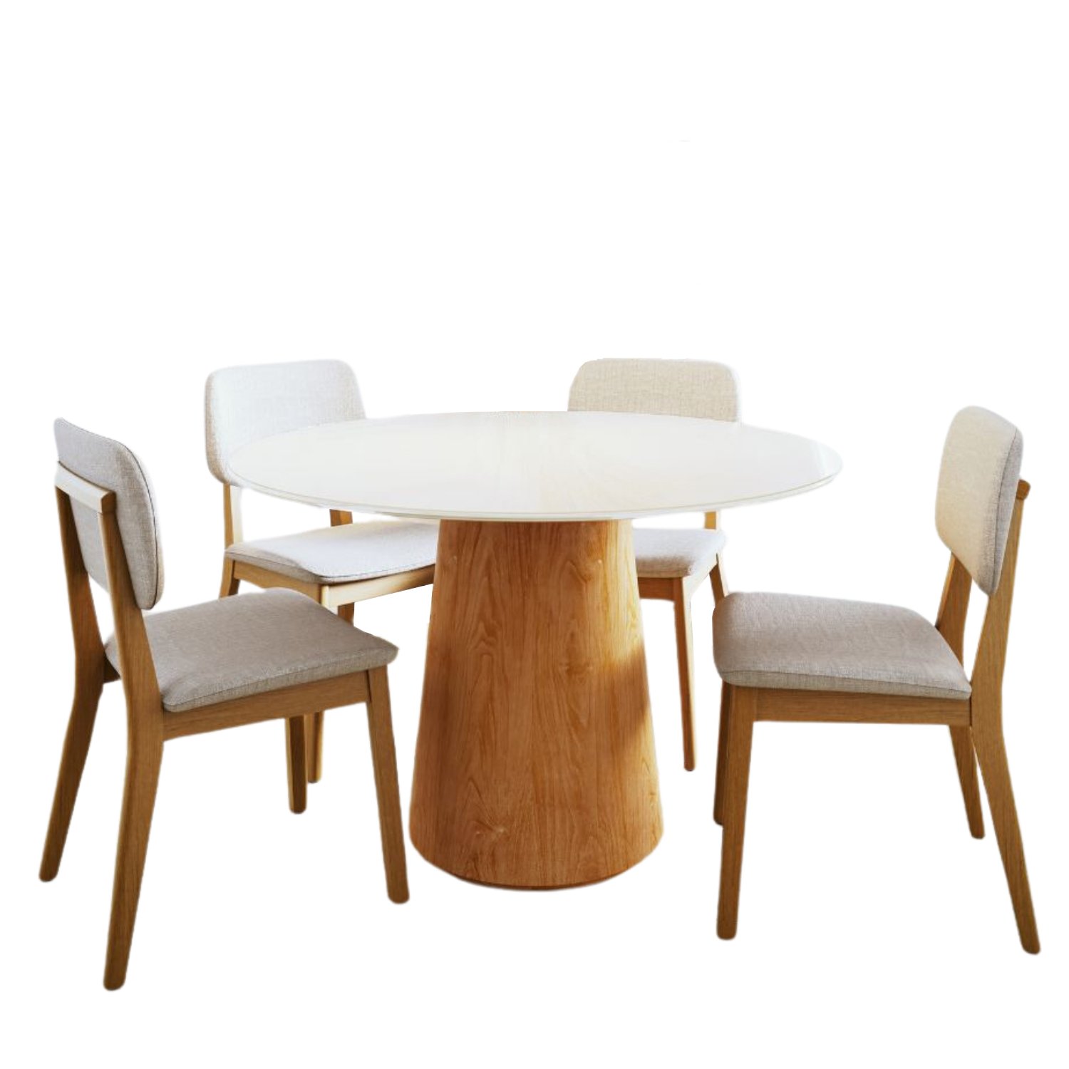 Conjunto Mesa Com 4 Cadeiras Mel Com Assento Savana Sonetto