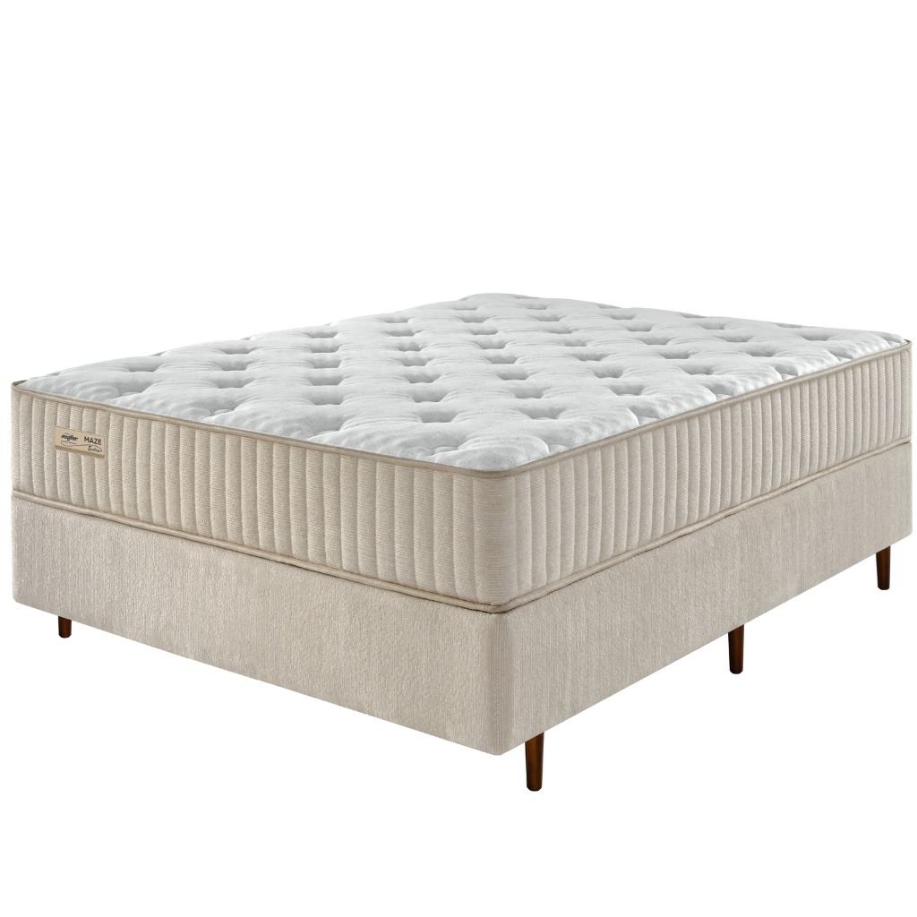 Conjunto Cama Box Casal 100% Espuma Maze 138x188x64 Ecoflex