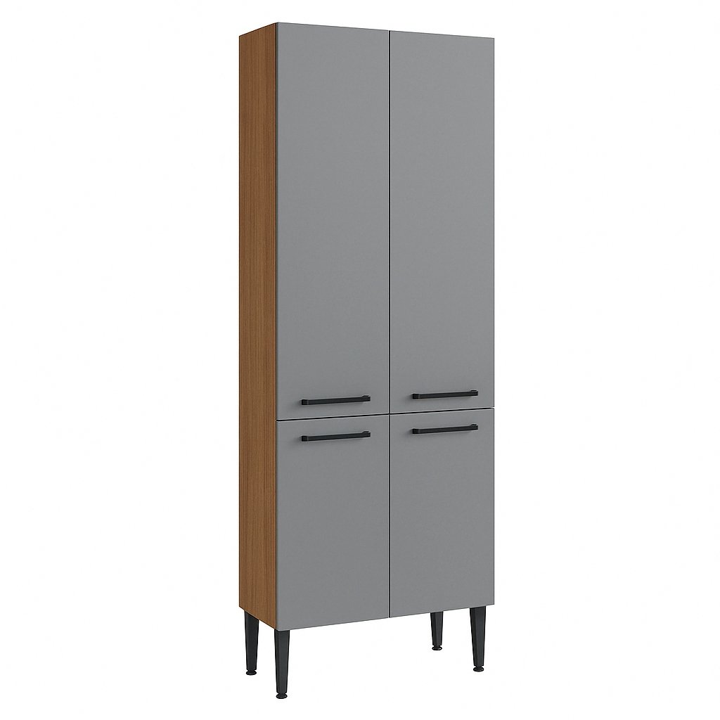 Paneleiro Duplo Giovanna 4 Portas 80cm Freijó/Cinza IRM