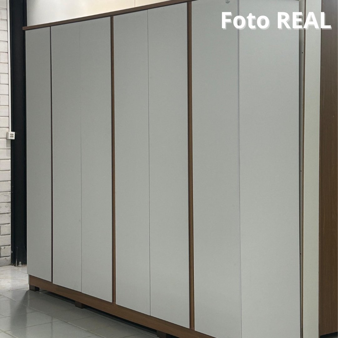 Roupeiro Zeus 2,73m c/ Espelho Casal 100% MDF Branco Line Castro