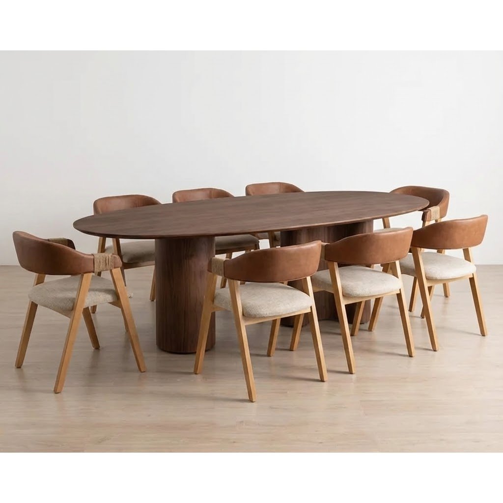 Conjunto Mesa Yara 2,40m x 1,20m c/ 8 Cadeiras Lisboa Ceval