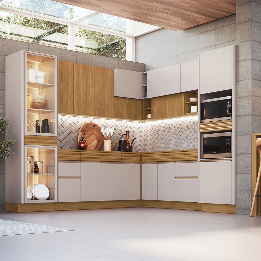 Cozinha Organic Delmarco de canto com torre