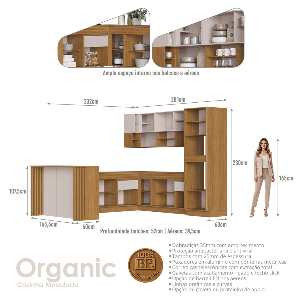 Detalhes acabamento cozinha Organic Delmarco