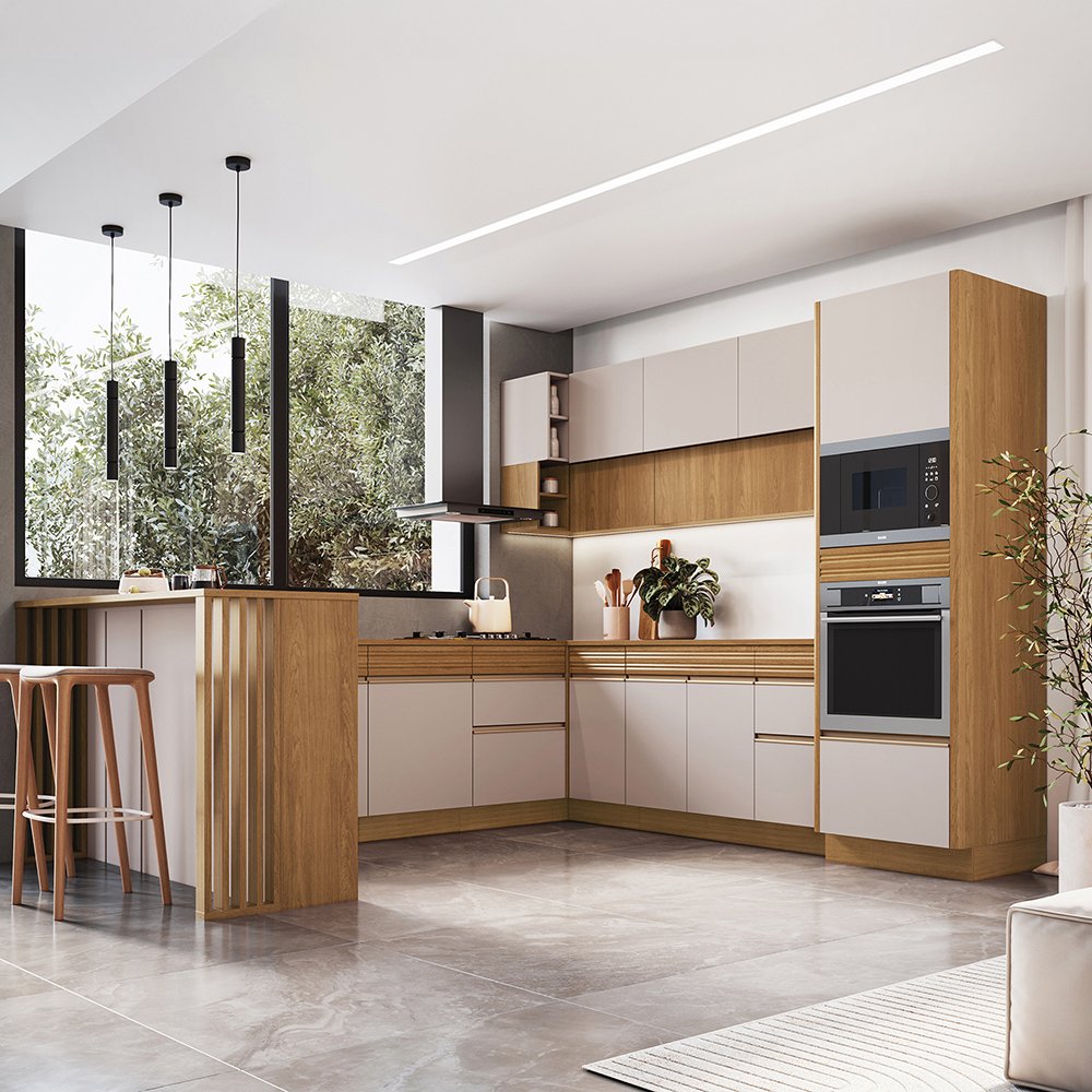 Cozinha Organic Delmarco com bancada alta